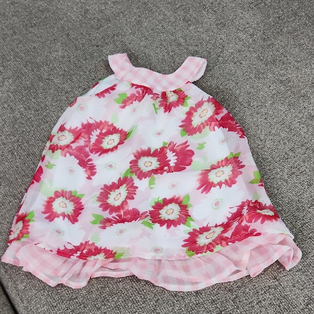 George Pink and White Checkered Baby Dress